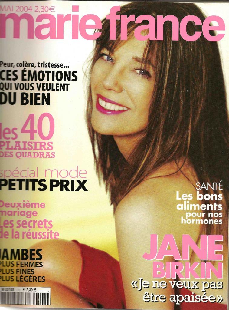 -Jane Birkin couverture Marie France n° 111 mai 2004