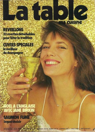Jane Birkin couverture magazine La Table n° 66 décembre janvier 