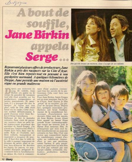 Jane Birkin - Story, presse etrangere, Belgique
