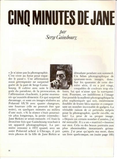 jane birkin par serge gainsbourg magazine photo - n-104-mai-1975