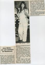 Jane Birkin coupure de presse